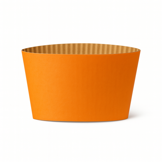 CCF Eco Friendly Disposable Corrugated Orange Sleeve For Drink Cup - 1000 Pieces/Case