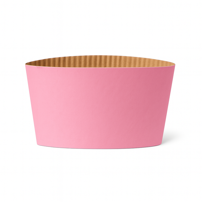CCF Eco Friendly Disposable Corrugated Pink Sleeve For Drink Cup - 1000 Pieces/Case