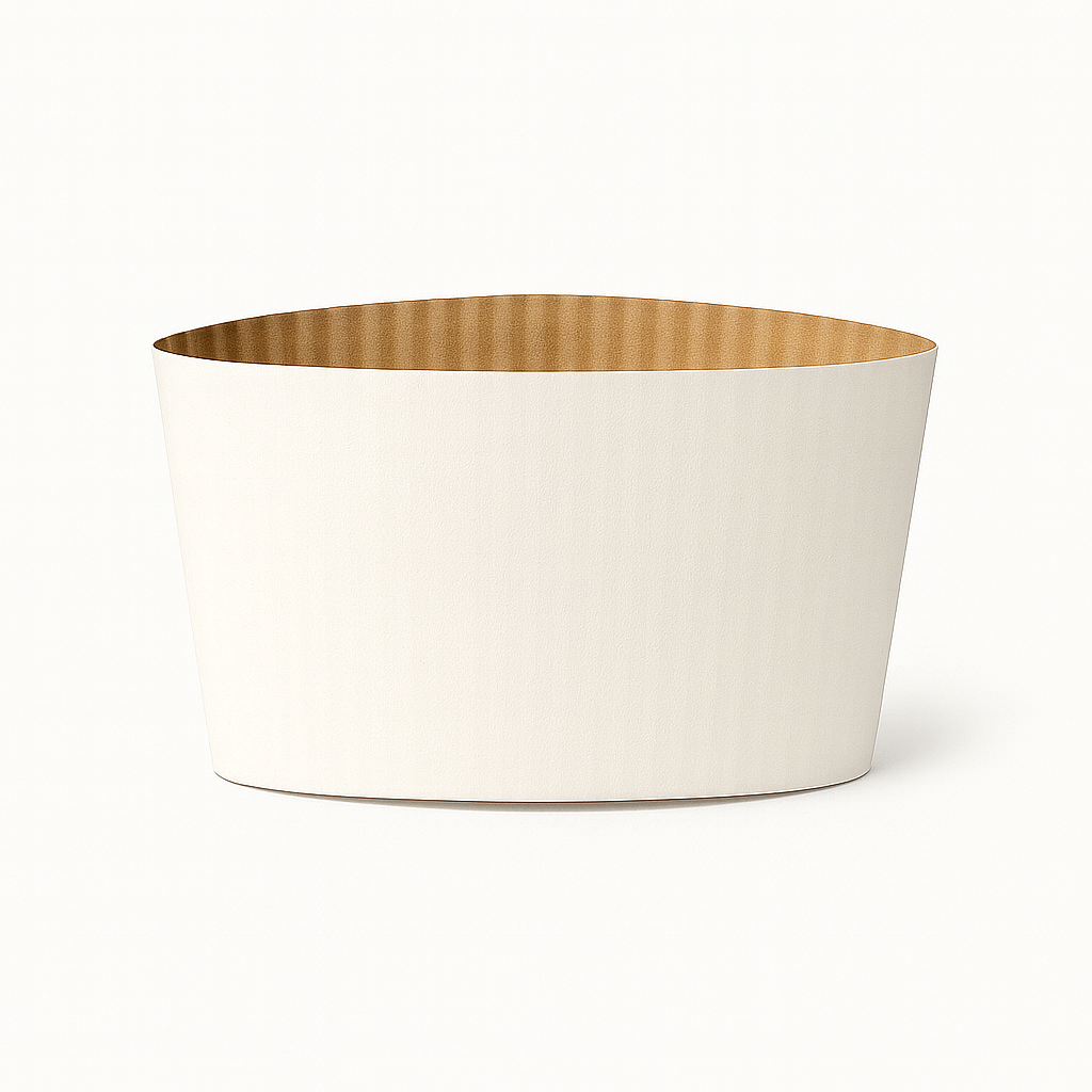 CCF Eco Friendly Disposable Corrugated White Sleeve For Drink Cup