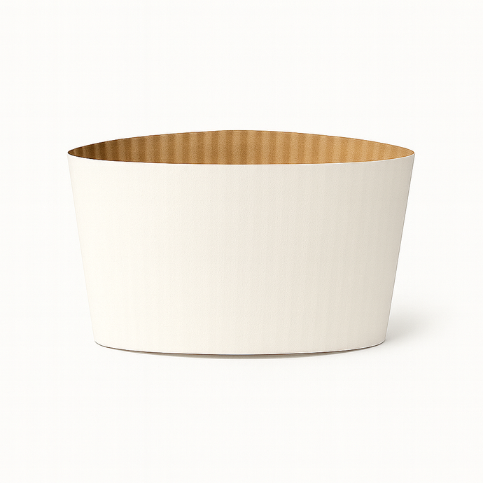 CCF Eco Friendly Disposable Corrugated White Sleeve For Drink Cup - 1000 Pieces/Case