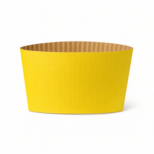 CCF Eco Friendly Disposable Corrugated Yellow Sleeve For Drink Cup - 1000 Pieces/Case