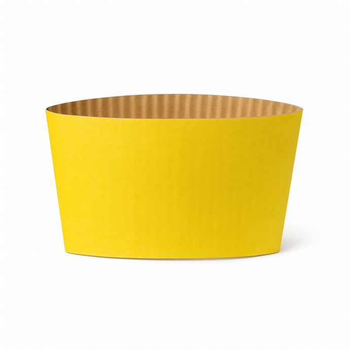 CCF Eco Friendly Disposable Corrugated Yellow Sleeve For Drink Cup - 1000 Pieces/Case
