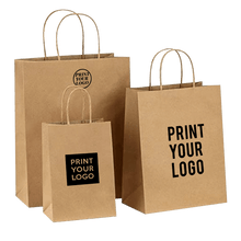 Load image into Gallery viewer, Custom print ECO-friendly heavy duty kraft paper shopping bags