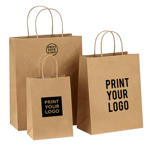 Custom Print Eco-Friendly Heavy Duty Kraft Paper Shopping Bags