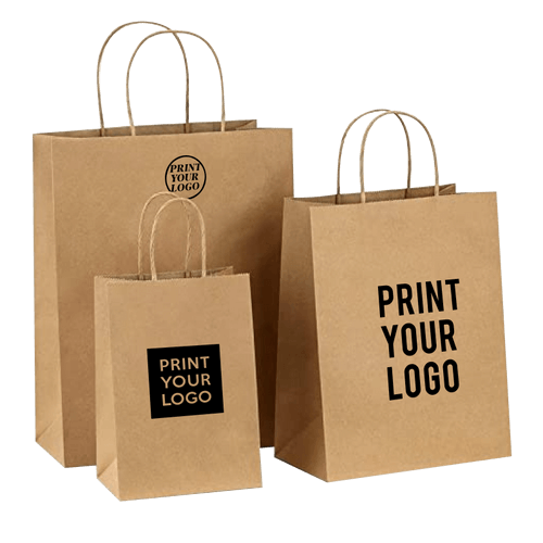 Custom print ECO-friendly heavy duty kraft paper shopping bags