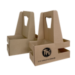 Custom Print Eco Friendly Heavy Duty Kraft Corrugate Cardboard Cup Carriers