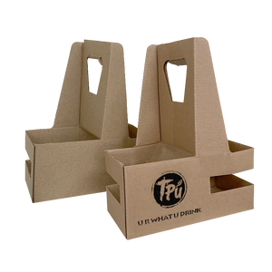 Custom Print Eco Friendly Heavy Duty Kraft Corrugate Cardboard Cup Carriers