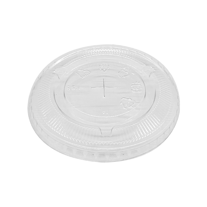 CCF 12-24OZ(D95MM) PET Plastic Flat Lid For PP Cold Cup - 2000 Pieces/Case