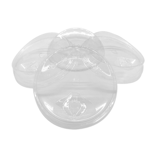 CCF 12-24OZ(D98MM) PET Plastic Strawless Lock-Back Dome Lid(Style B) For PET Plastic Cup - 1000 Pieces/Case