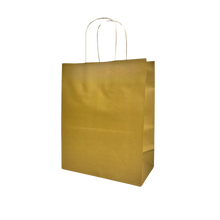 Load image into Gallery viewer, CCF ECO-friendly medium weight 100GSM paper shopping bag #7 (gold color) - 350 pieces/case