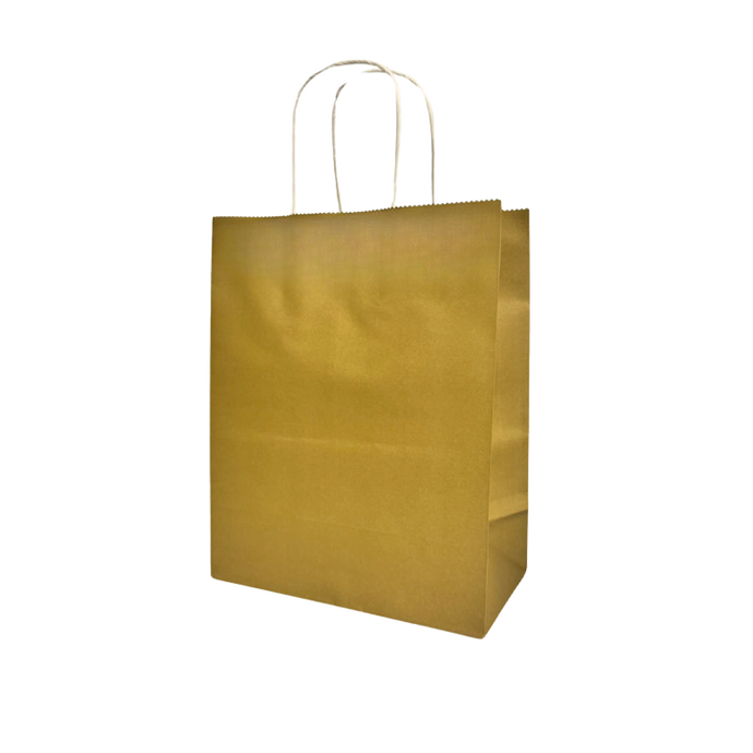 CCF ECO-friendly medium weight 100GSM paper shopping bag #7 (gold color) - 350 pieces/case