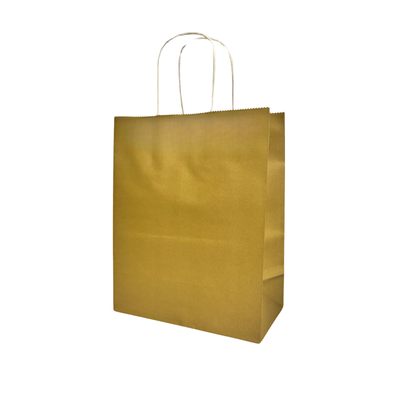 CCF ECO-friendly medium weight 100GSM paper shopping bag #7 (gold color) - 350 pieces/case