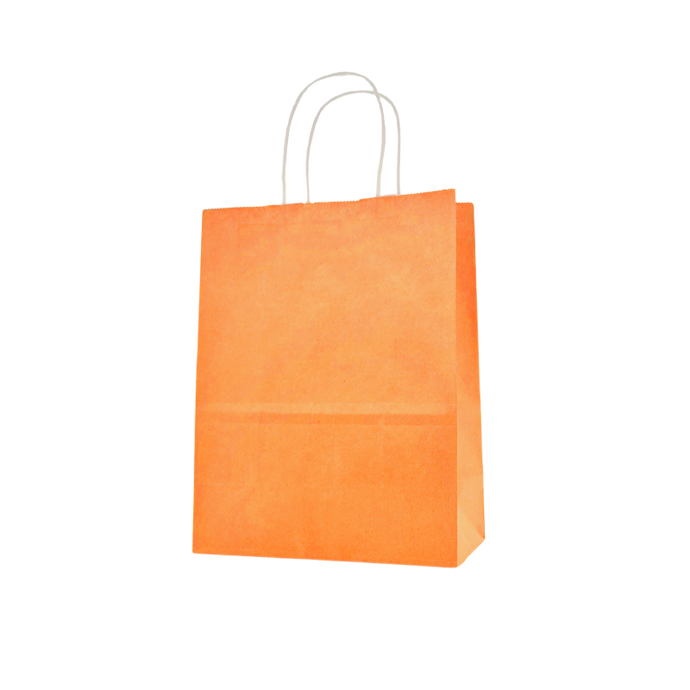 CCF ECO-friendly medium weight 100GSM paper shopping bag #7 (orange color) - 350 pieces/case