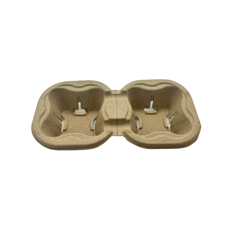CCF Eco-Friendly Heavy Duty Molded Fiber Take Out 2-Cup Holder Insert - 600 Pieces/Case