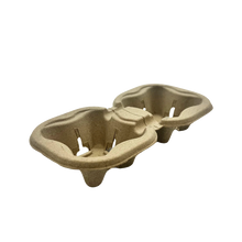Load image into Gallery viewer, CCF Eco-Friendly Heavy Duty Molded Fiber Take Out 2-Cup Holder Insert - 600 Pieces/Case
