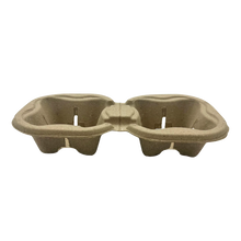 Load image into Gallery viewer, CCF Eco-Friendly Heavy Duty Molded Fiber Take Out 2-Cup Holder Insert - 600 Pieces/Case
