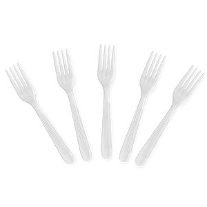 CCF Bulk Heavy Weight PP Plastic Fork - White 1000 Pieces/Case