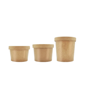 CCF 96MM Non-Vented KRAFT Paper Lid for 8/10/16oz Ice Cream Pint Cup - 500 Pieces/Case