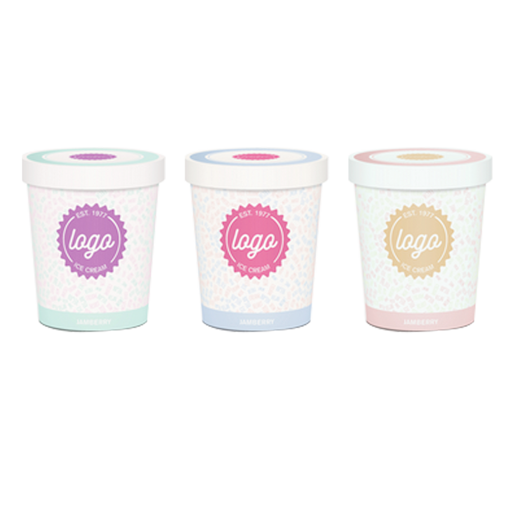 Custom Print Ice Cream Containers + Lids Combo