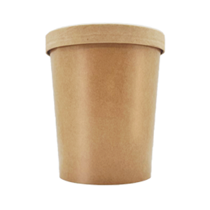 CCF 32OZ Ice Cream Paper Container - Kraft 500 Pieces/Case