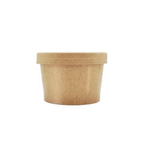 CCF 8OZ Ice Cream Paper Container - Kraft 500 Pieces/Case