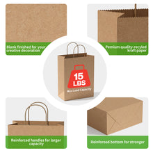 Load image into Gallery viewer, CCF Eco-Friendly Heavy Duty Kraft Paper Shopping Bag #1 - 50, 100 or 275 Pieces/Case