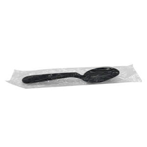 CCF Individual Wrap Heavy Duty PP Plastic Spoon - Black 1000 Pieces/Case