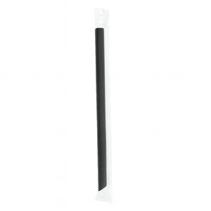 CCF Individually Wrapped PP Plastic Jumbo Drink Straws - Black L9" 12MM BOBA Straw - 2000 pieces/case