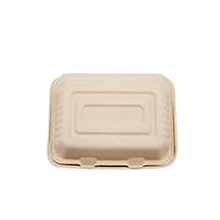 Load image into Gallery viewer, CCF Single Compartment Bagasse Molded Fiber Hinged Container 9&quot; x 6&quot; x 3&quot; - 250 Pieces/Case