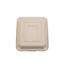 Load image into Gallery viewer, CCF Three Compartment Bagasse Molded Fiber Hinged Container  8&quot; x 8&quot; x 3&quot; - 200 Pieces/Case