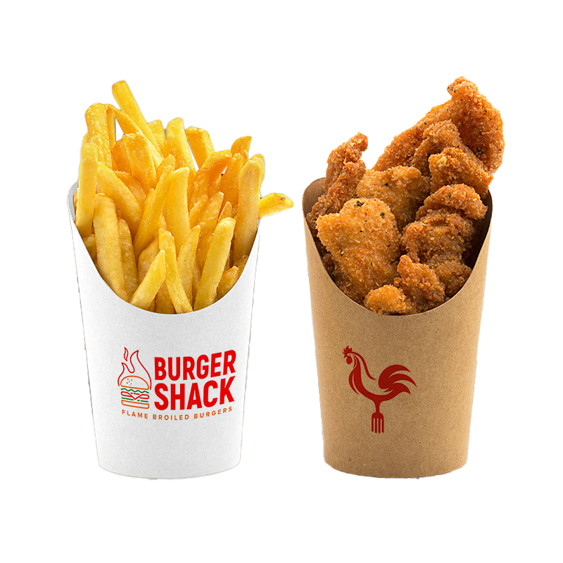 Custom Print French Fries/Snacks Kraft Paper Holders