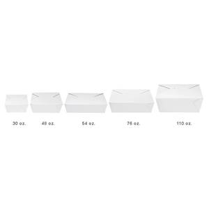 CCF 110OZ Paper Fold Meal Box - White 160 Pieces/Case