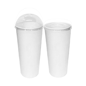 CCF 12-22OZ(D90MM) PET Plastic Dome Lid For Paper Soda Cup - Clear 1000 Pieces/Case