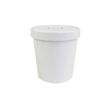 Load image into Gallery viewer, CCF 96MM Vented White Paper Lid for 8/10/12/16oz Soup Pint Cup  - 500 Pieces/Case