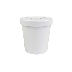 CCF 96MM Vented White Paper Lid for 8/10/12/16oz Soup Pint Cup  - 500 Pieces/Case