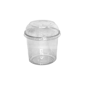 CCF 8-32OZ (D117MM) PET Plastic Dome Lid With No Hole For PET Deli Container