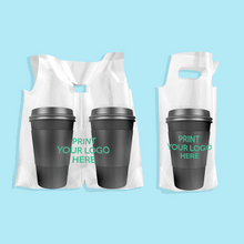 Load image into Gallery viewer, CCF Double Split Drink Cup Carrier Plastic Bag -1000 Pieces/Case