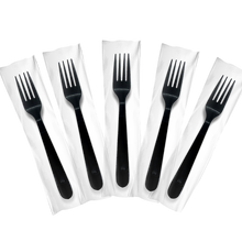 Load image into Gallery viewer, CCF Individually Wrapped Heavy Weight PP Plastic Fork - Black 1000 Pieces/Case