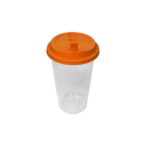 CCF 16-32OZ(D90MM) Premium PP Lid/Heart Stopper For PP Injection Cup - Tangerine 1000 Pieces/Case