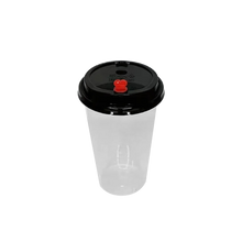 Load image into Gallery viewer, CCF 16-32OZ(D90MM) Premium PP Lid/Red Heart Stopper For PP Injection Cup - Black 1000 Pieces/Case