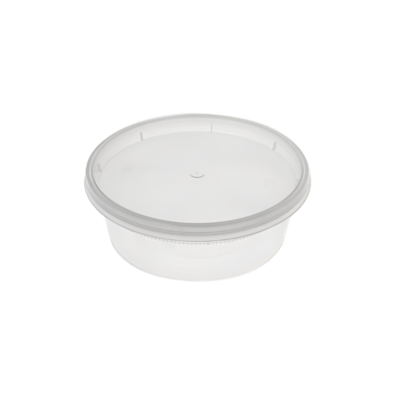 PCM 8 Oz Microwaveable Deli Containers – 12 Pack With Lids, BPA Free, Freezer Safe
