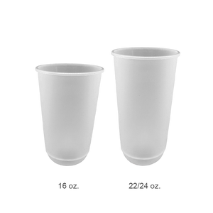 CCF16OZ(D90MM) Premium PP Injection Plastic "U" Style Cup - Frosted 500 Pieces/Case