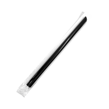 Load image into Gallery viewer, CCF PP plastic Jumbo drink straws - individually wrap black L9&quot; 12MM BOBA straw - 2000 pieces/case