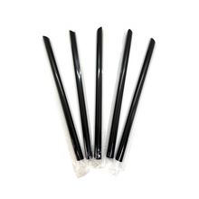Load image into Gallery viewer, CCF PP plastic Jumbo drink straws - individually wrap black L9&quot; 12MM BOBA straw - 2000 pieces/case