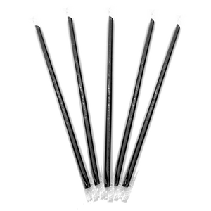 CCF PP plastic drink straws - individually wrap black L9" 6MM diameter - 2500 Pieces/Case