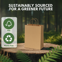 Load image into Gallery viewer, CCF Eco-Friendly Heavy Duty Kraft Paper Shopping Bag #1 - 50, 100 or 275 Pieces/Case