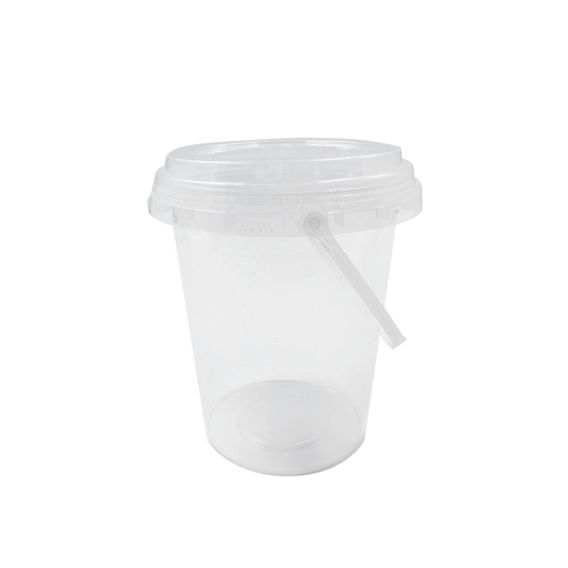 [Pre-Order] CCF 32OZ(D119MM) Premium PP Injection Drink Bucket With Lid + Handle - Clear 200 Sets/Case