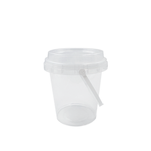[Pre-Order] CCF 24OZ(D119MM) Premium PP Injection Drink Bucket With Lid + Handle - Clear 300 Sets/Case
