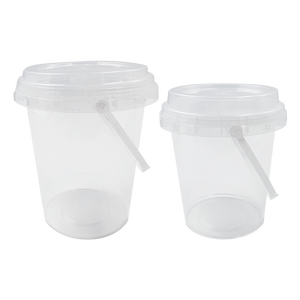 [Pre-Order] CCF 32OZ(D119MM) Premium PP Injection Drink Bucket With Lid + Handle - Clear 200 Sets/Case