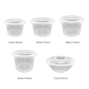 CCF 72OZ(D215MM) Premium PP Injection Plastic Soup Bowl with Lid - 80 Sets/Cases (Microwavable)